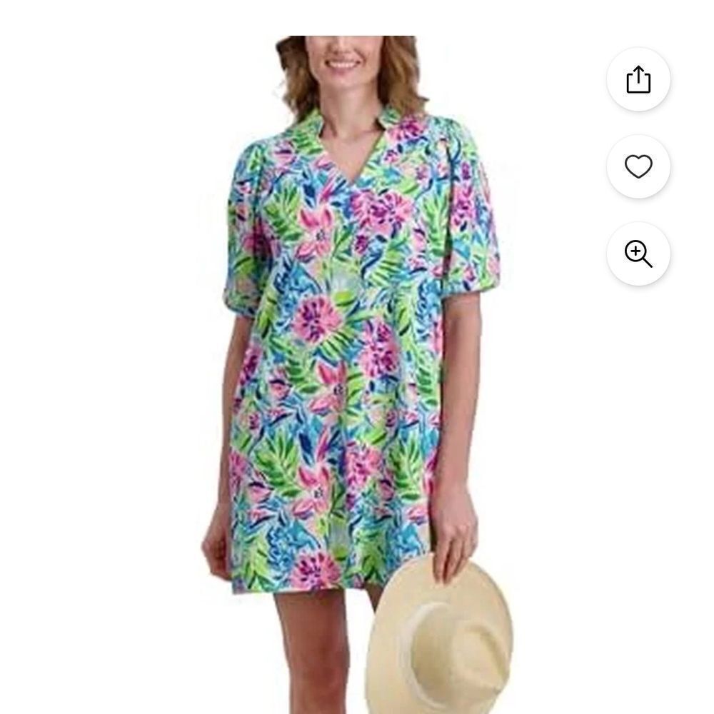 Tropical Floral Mini Dress(321)